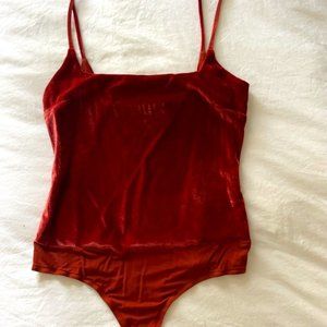 Lulu's Burnt Orange Square Neck Onesie Size S